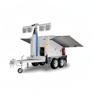 Mobile Lighting Tower Powered with Solar And Back Up Generator 